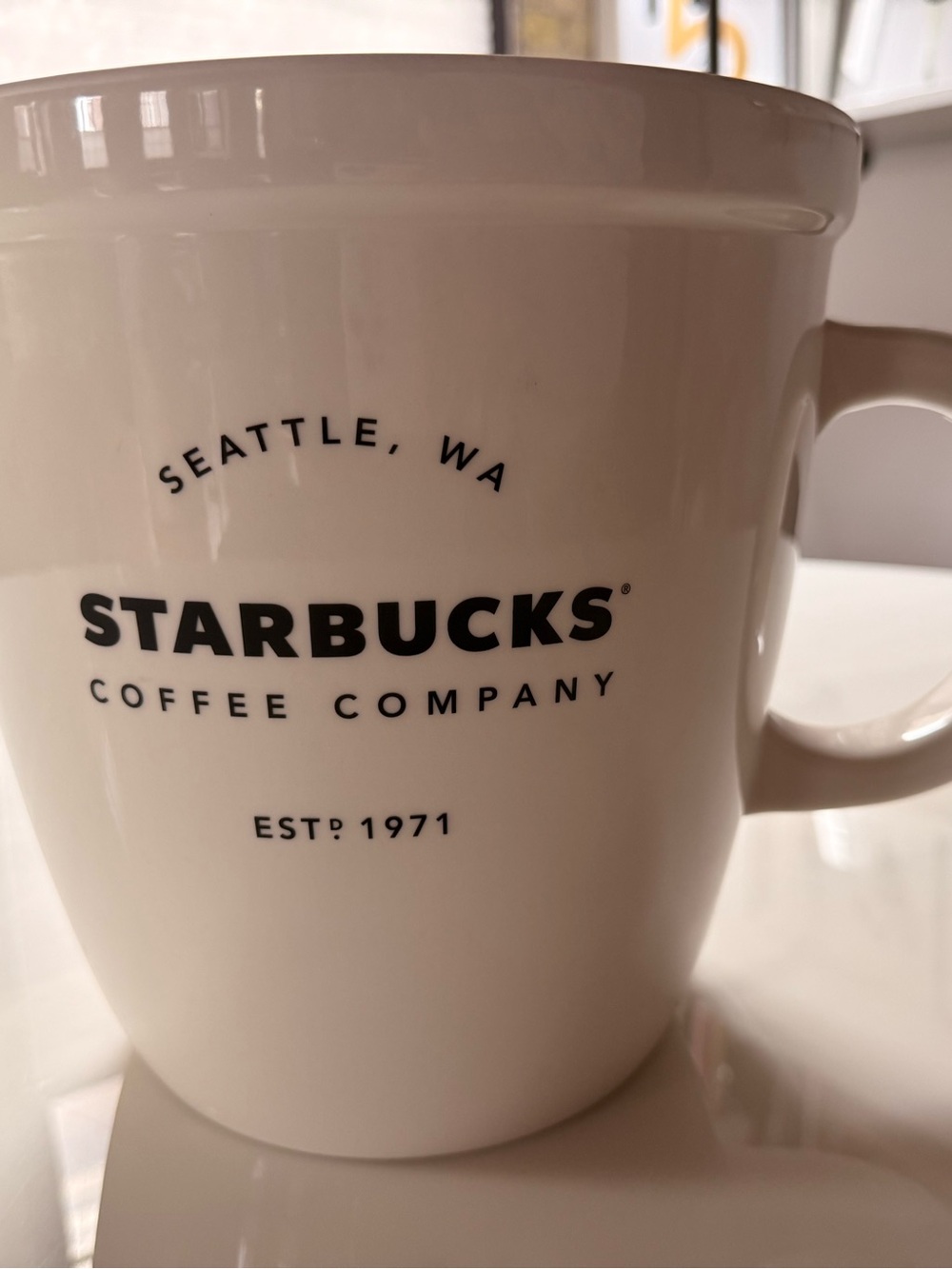 Rare Starbucks Giant Abbey Classic Ceramic Mug 138 oz White 2016 New
